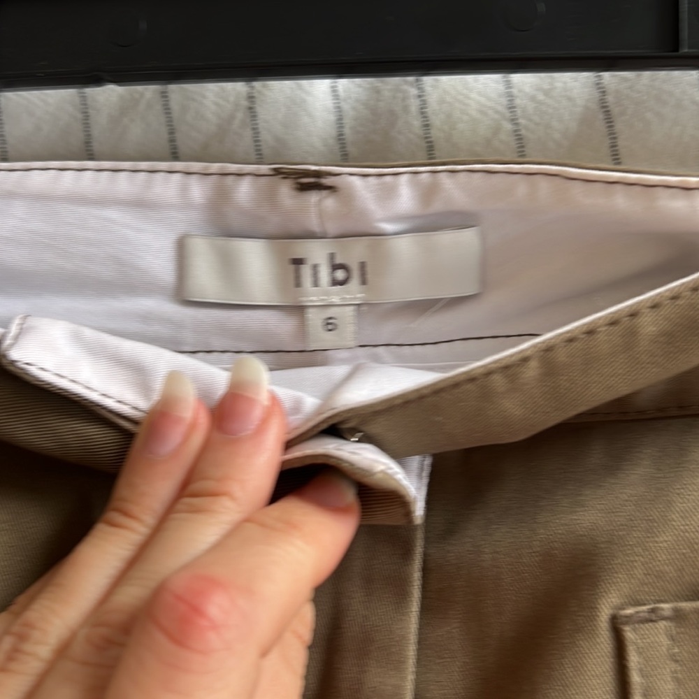 Tibi Myriam Twill Sculpted Pant in Utility Brown - Picture 6 of 6